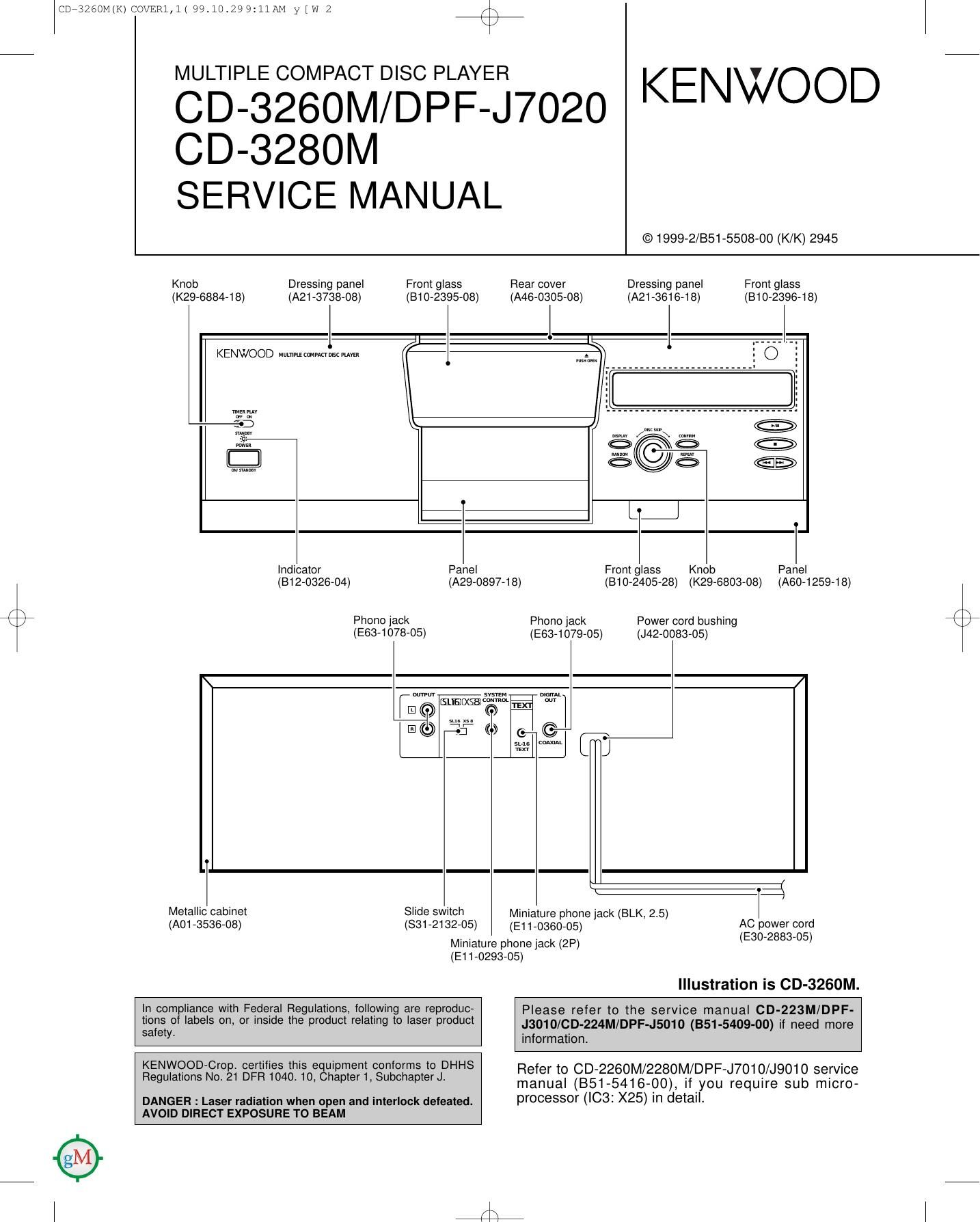 Kenwood DPFJ 7020 Service Manual