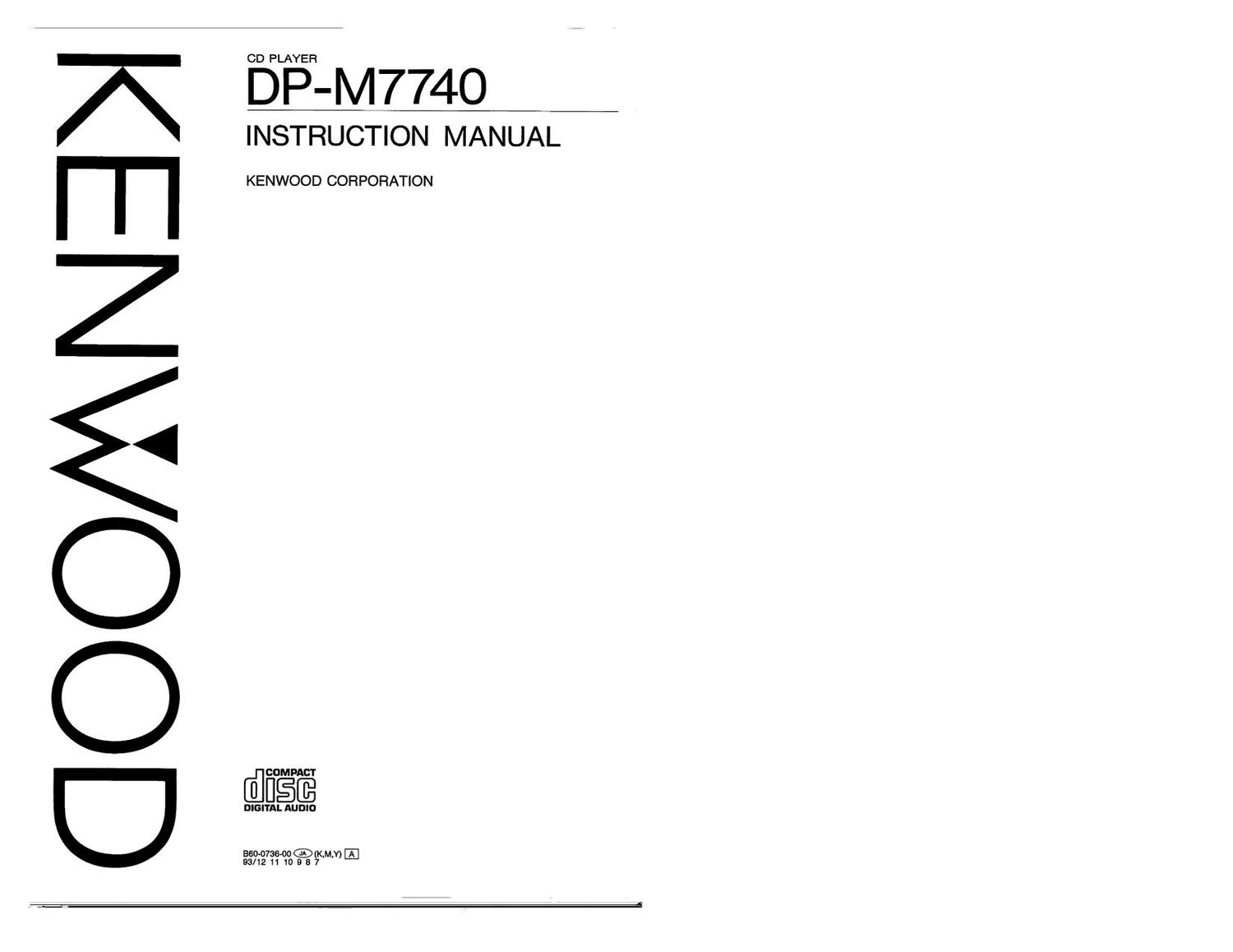 Kenwood DPM 7740 Owners Manual