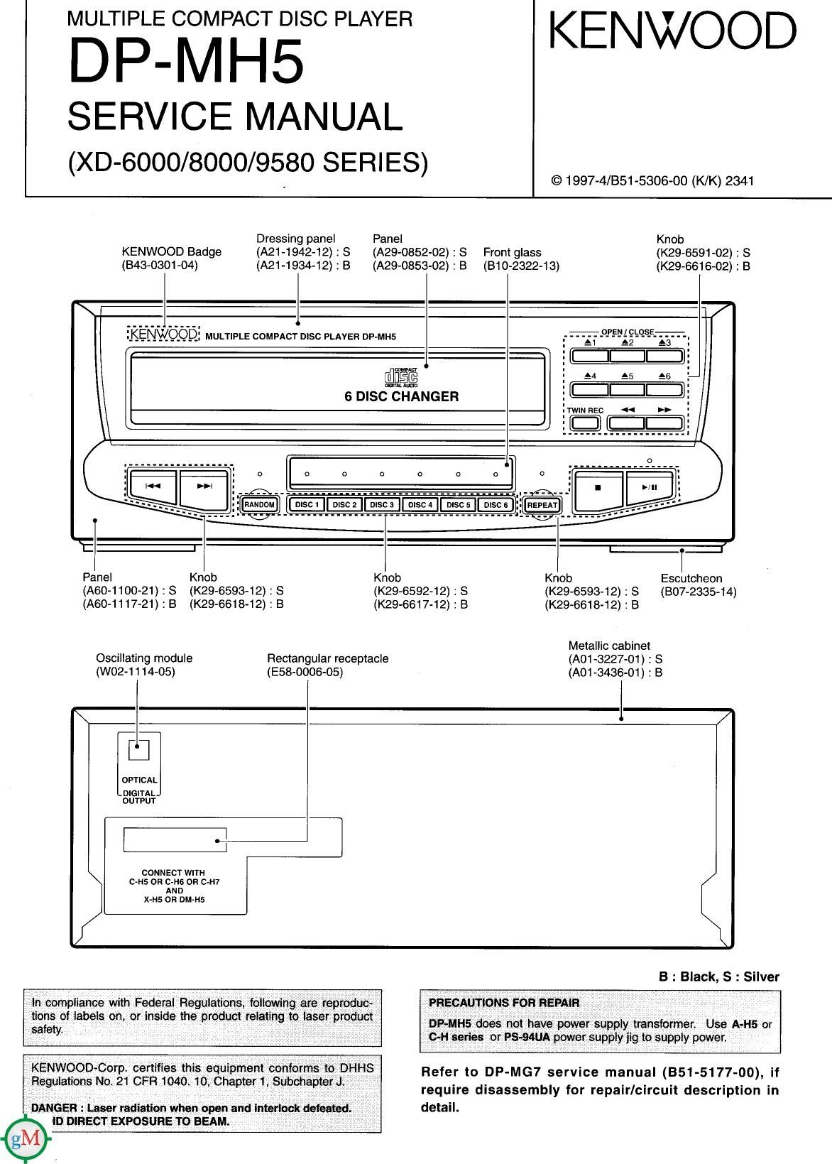 Kenwood DPMH 5 Service Manual