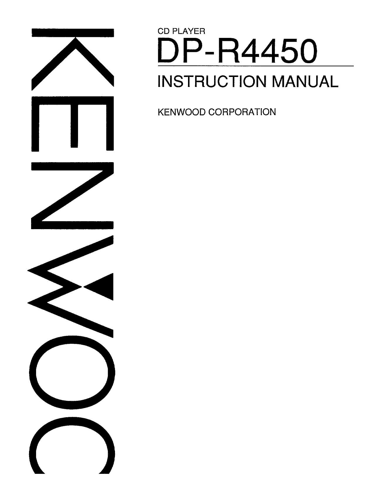 Kenwood DPR 4450 Owners Manual