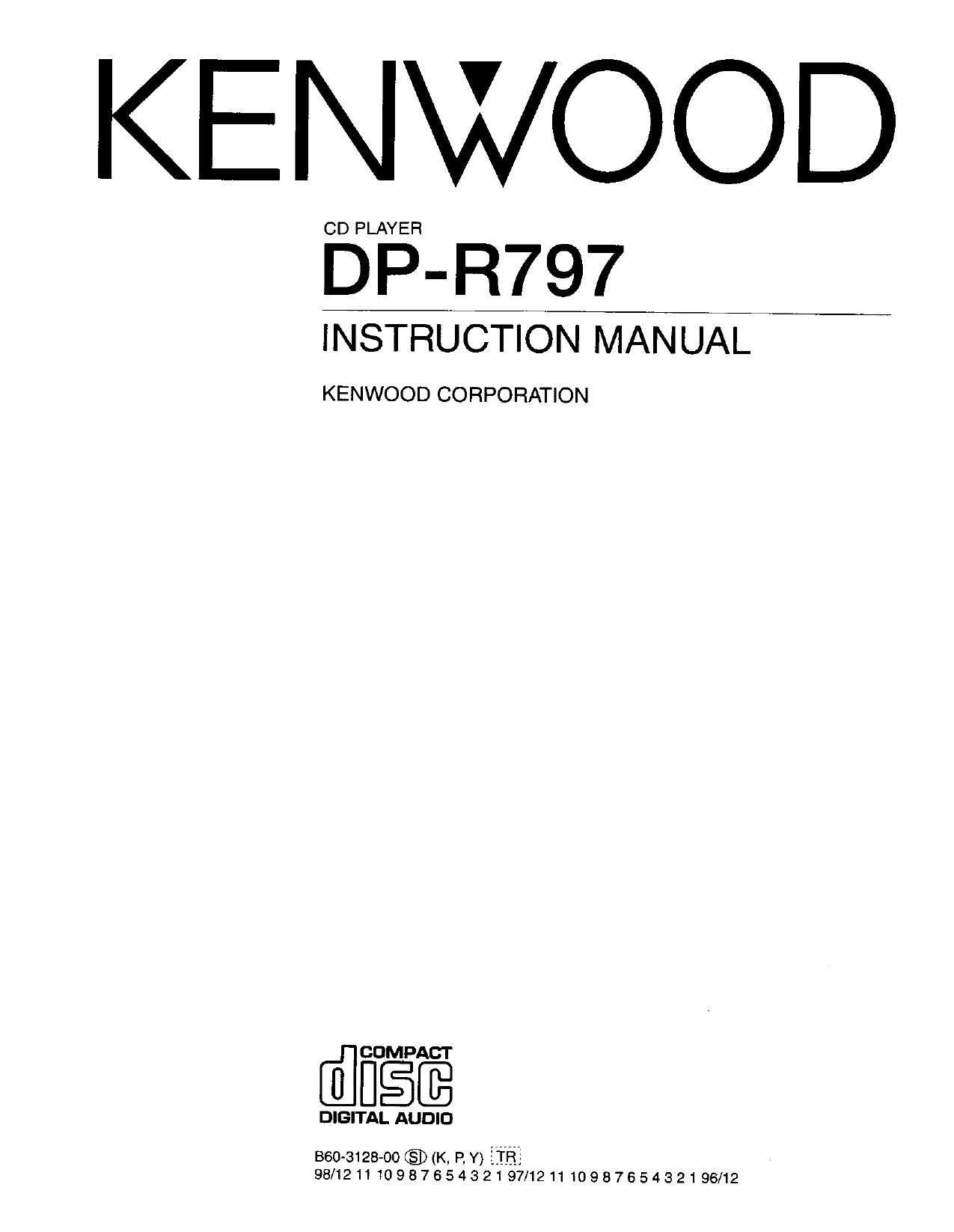 Kenwood DPR 797 Owners Manual