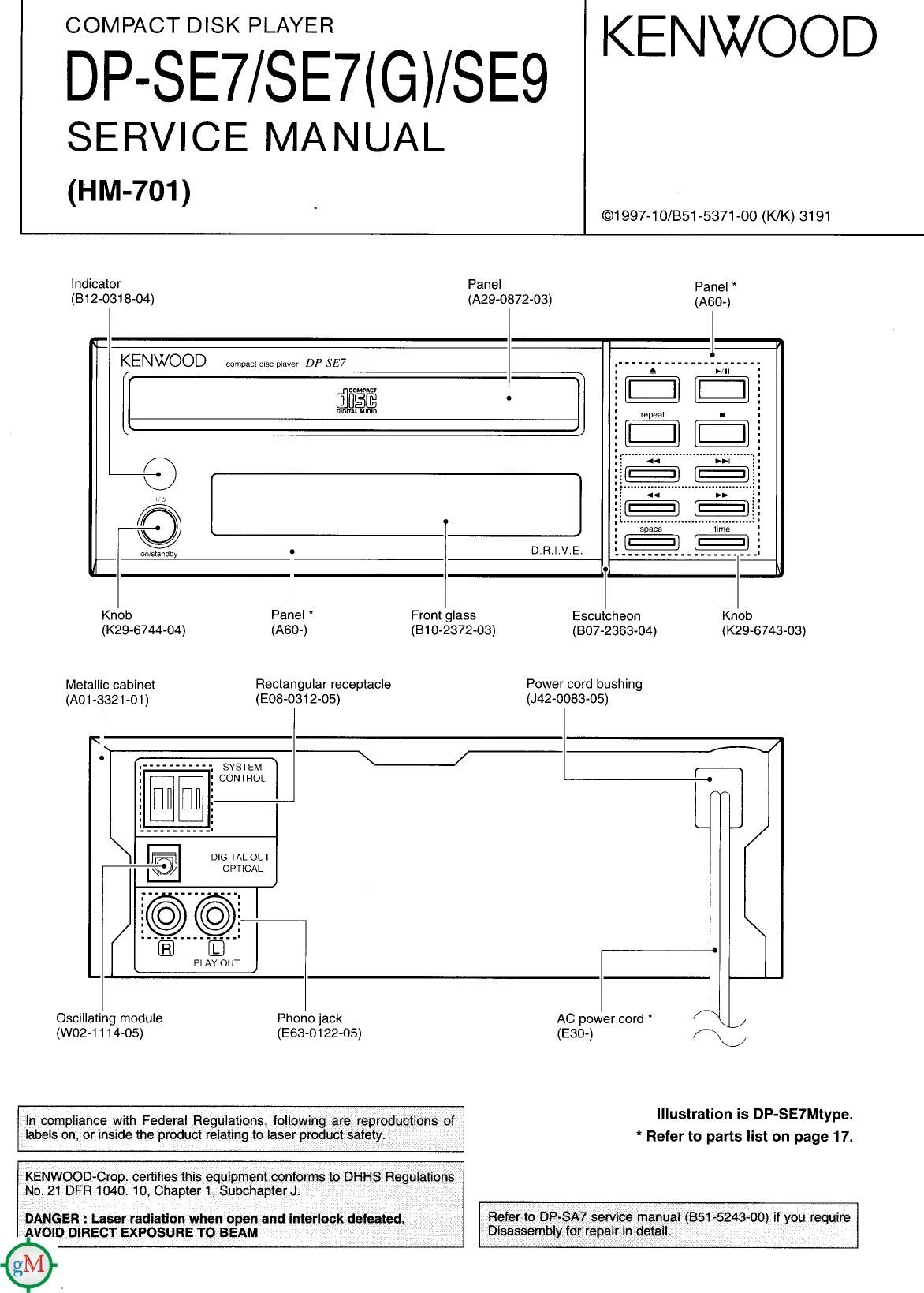 Kenwood DPSE 7 Service Manual