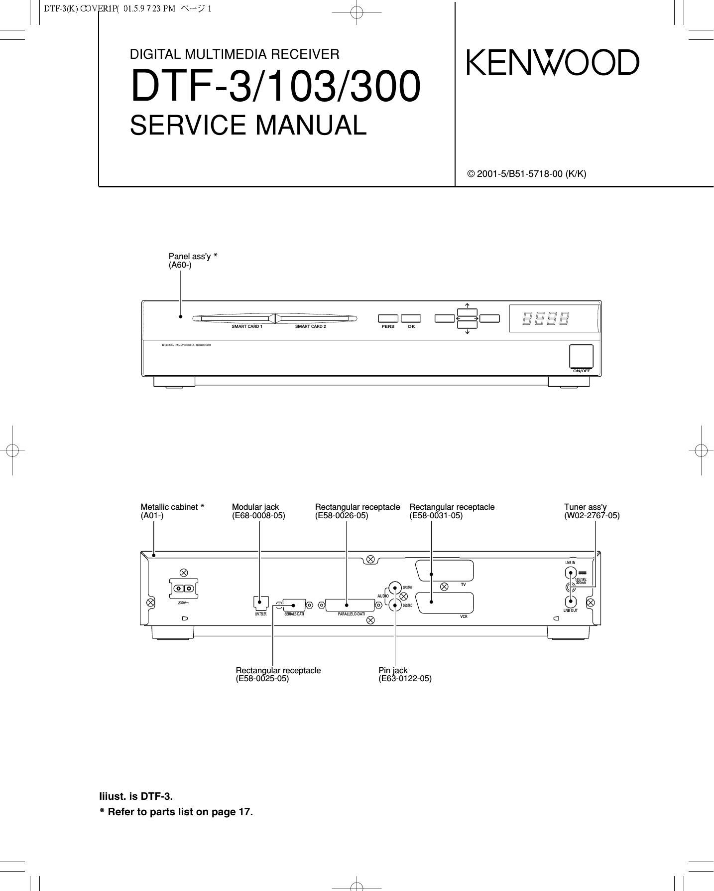 Kenwood DTF 103 Service Manual