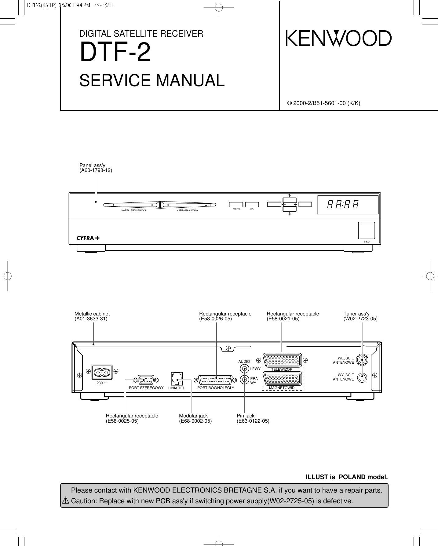 Kenwood DTF 2 Service Manual