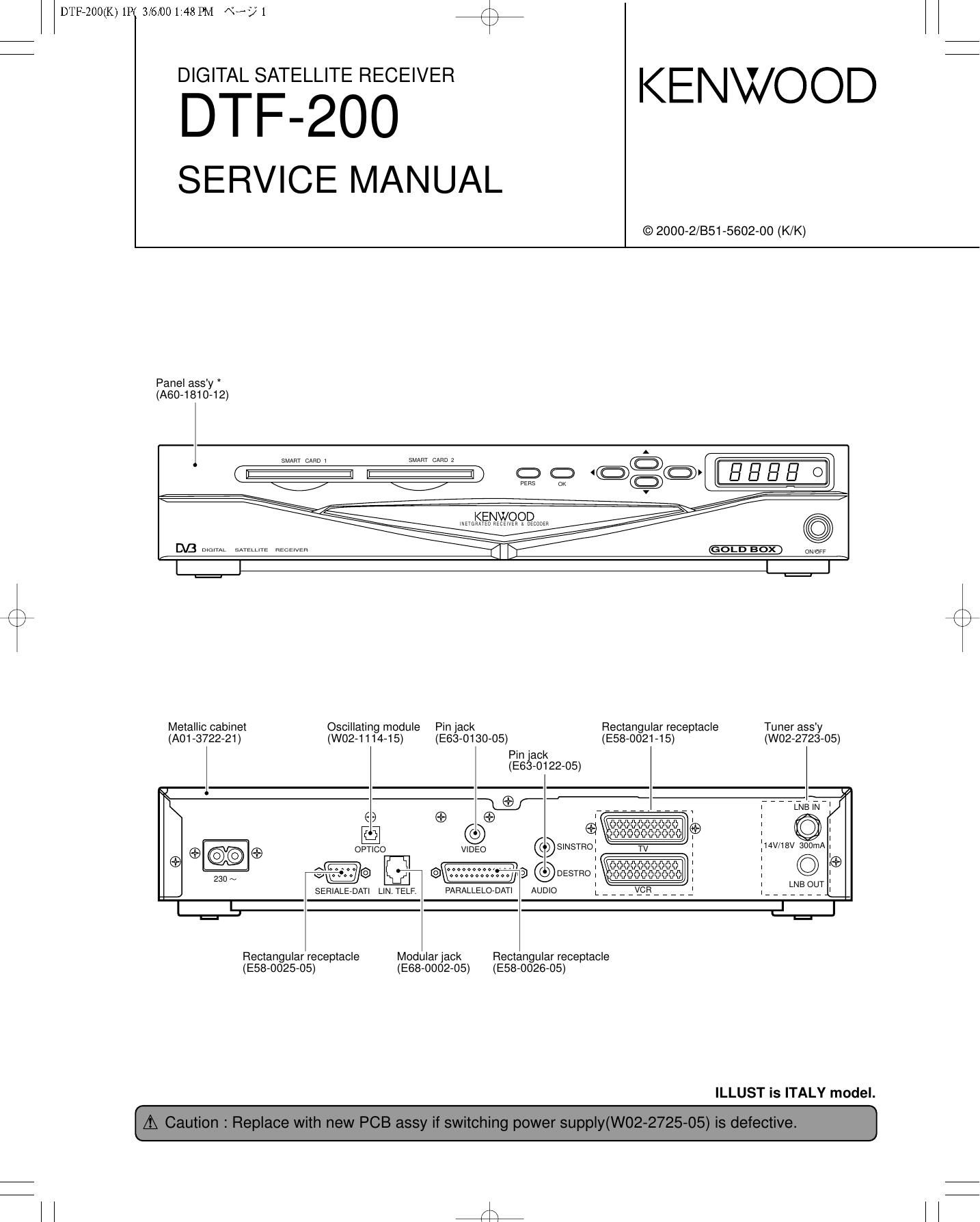 Kenwood DTF 200 Service Manual