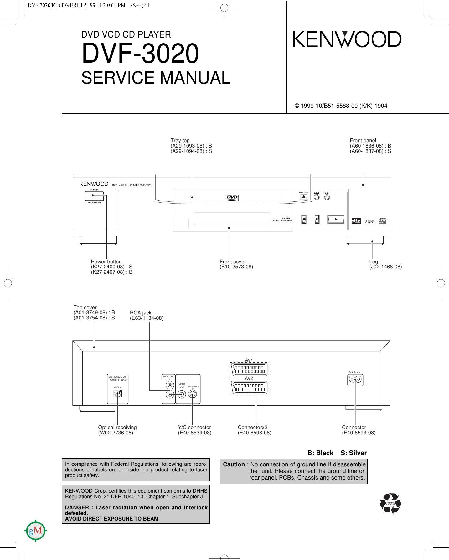 Kenwood DVF 3020 Service Manual