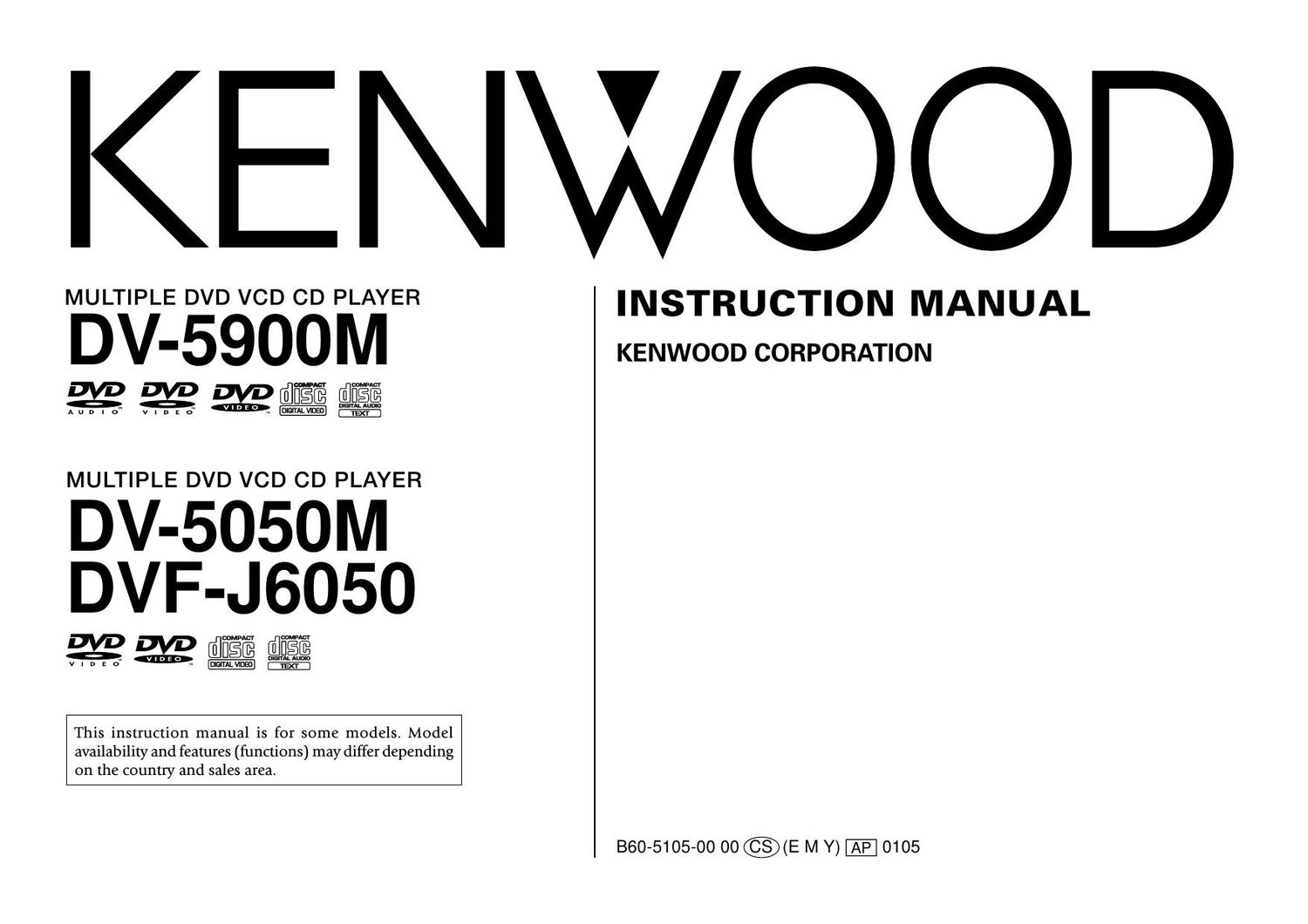 Kenwood DVFJ 6050 Owners Manual