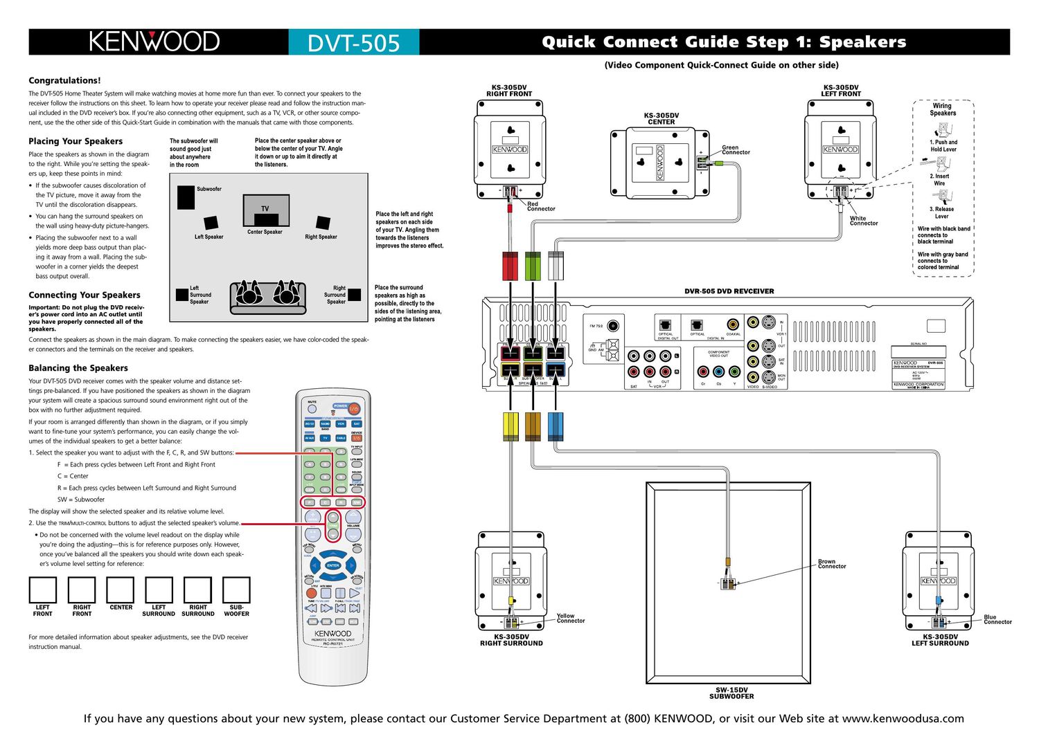 Kenwood DVT 505 Owners Manual