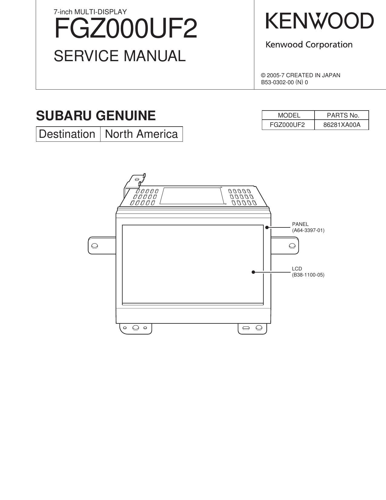 Kenwood FGZ 000 UF 2 Service Manual