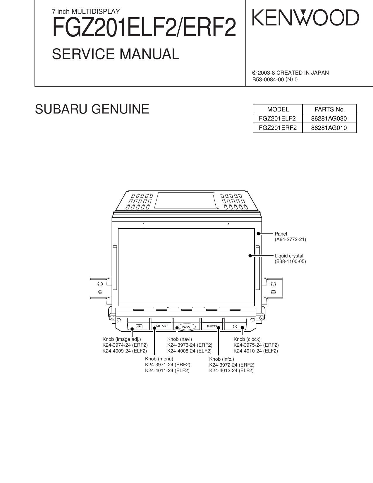 Kenwood FGZ 201 ERF 2 Service Manual