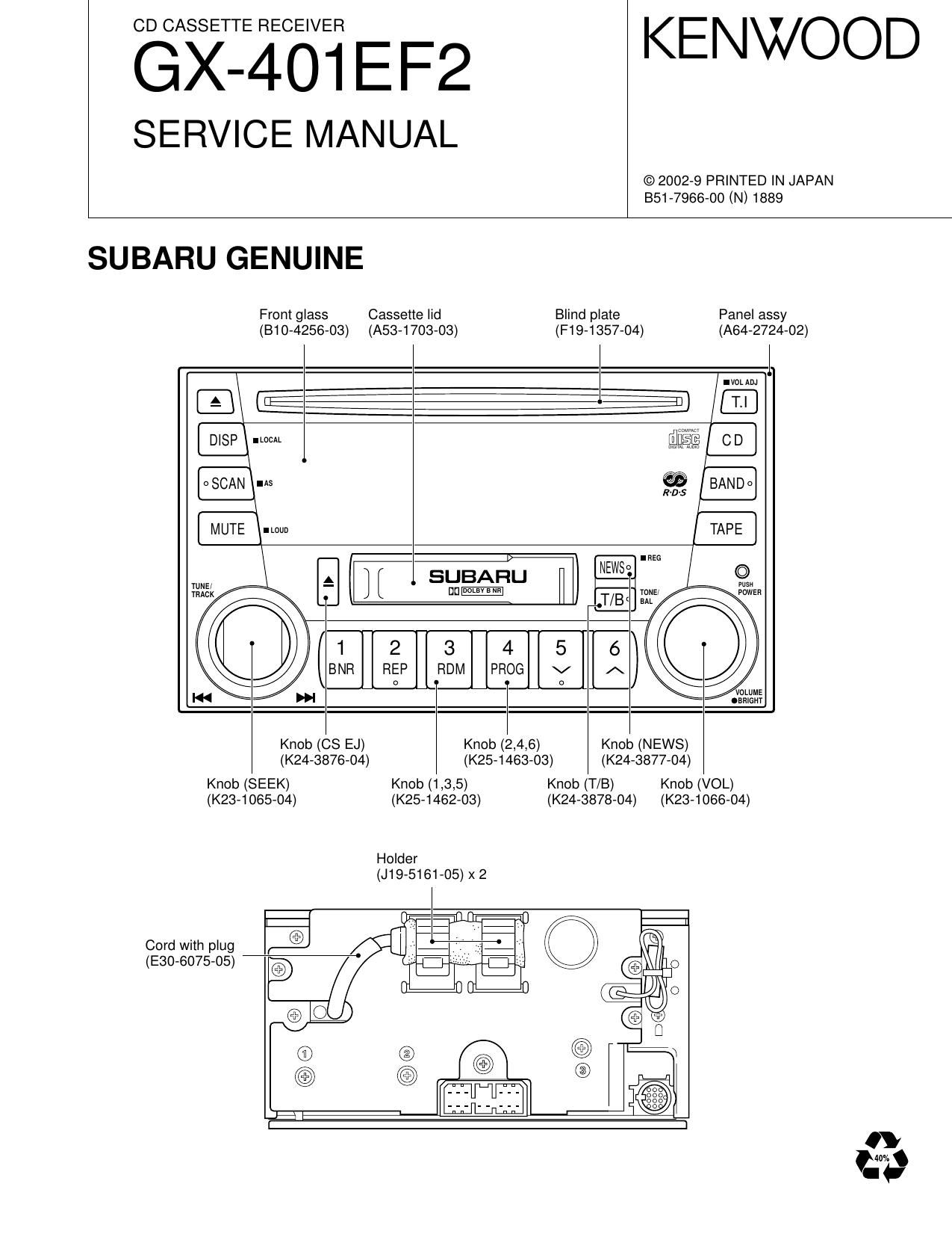 Kenwood GC 401 EF 2 Service Manual