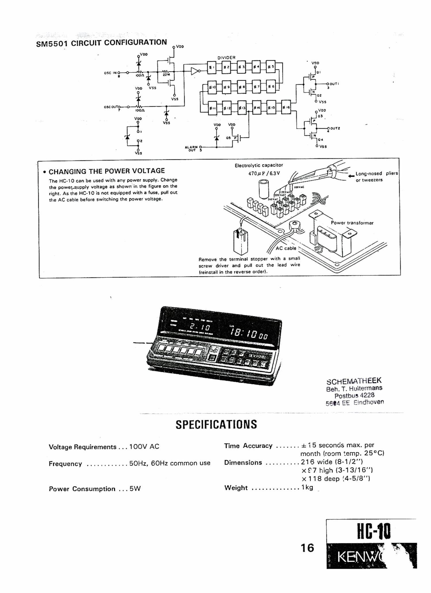 Kenwood HC 10 Schematic