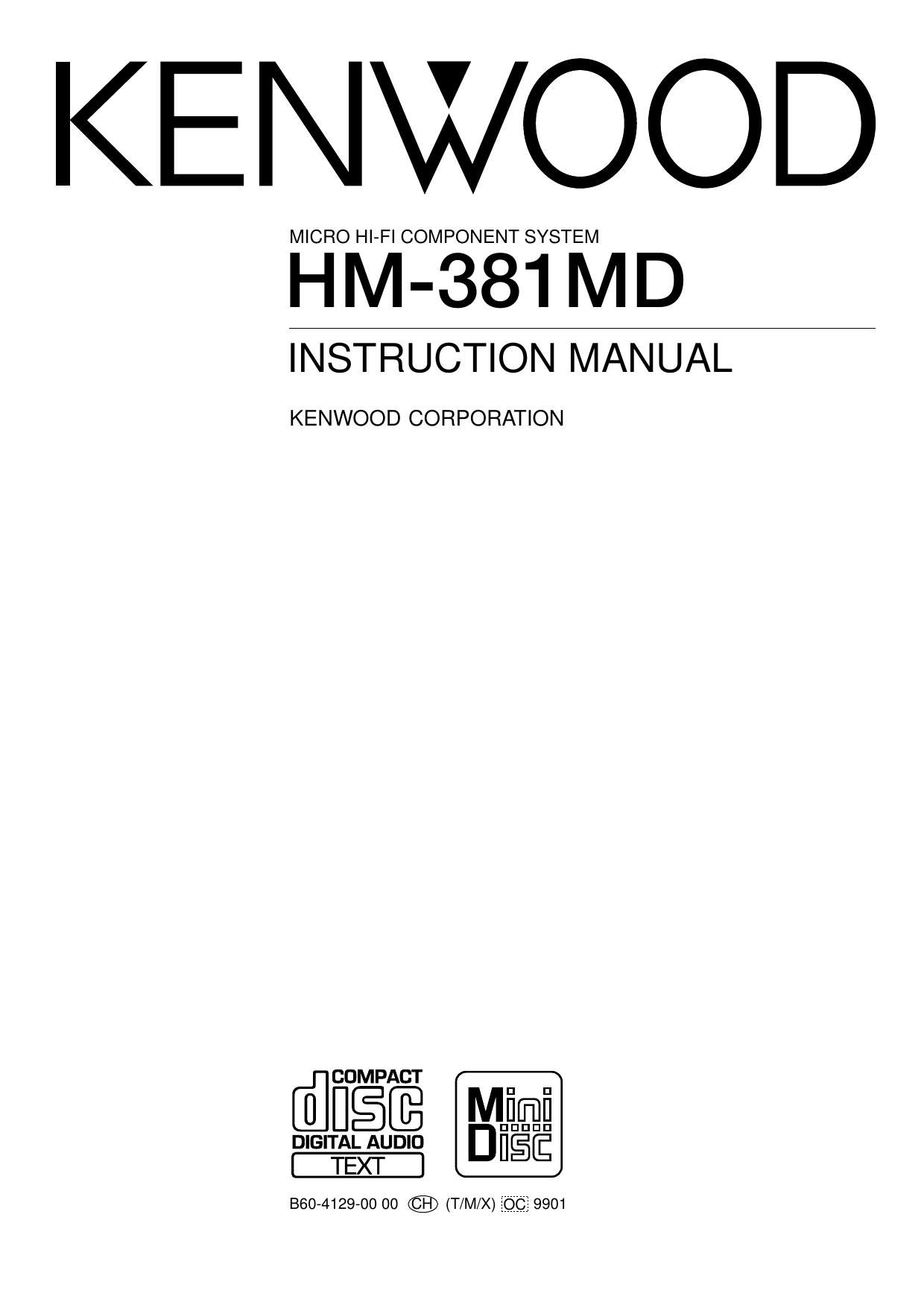 Kenwood HM 381 MD Owners Manual