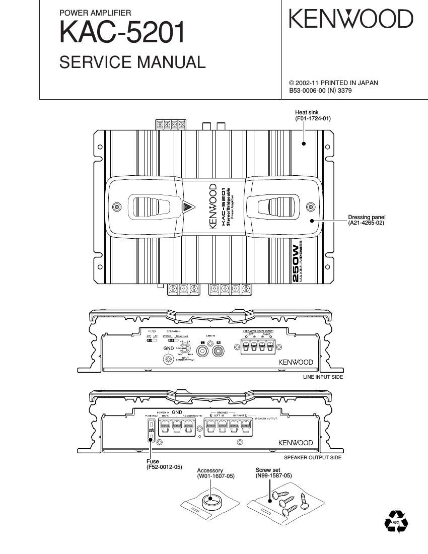 Kenwood KAC 5201 Service Manual