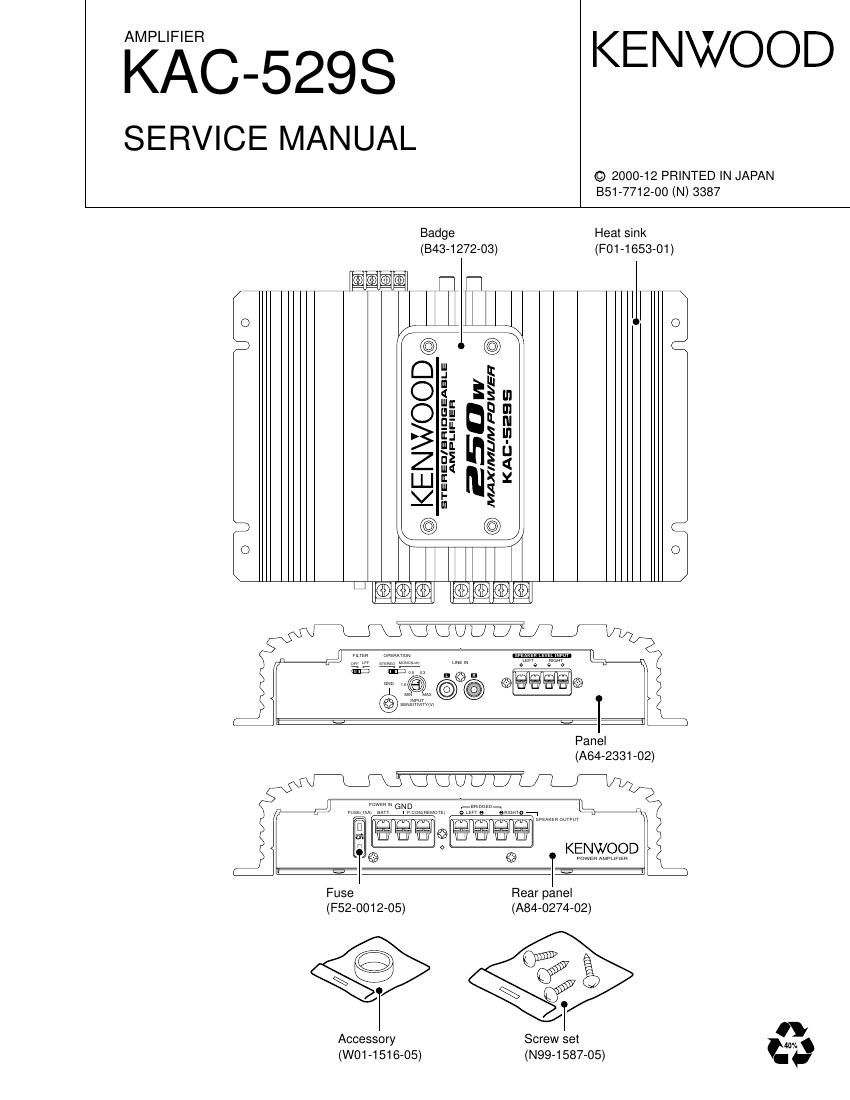 Kenwood KAC 529 S Service Manual