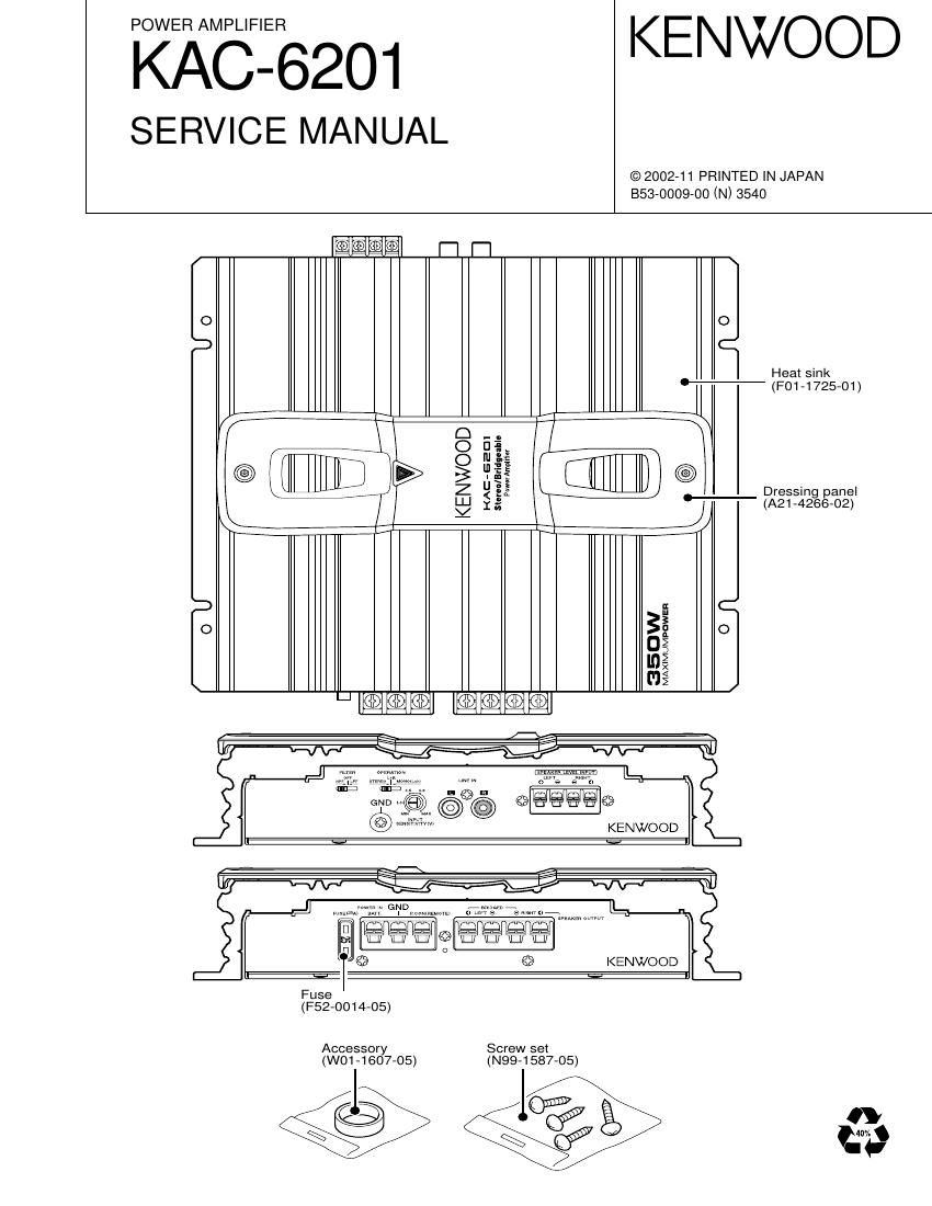 Kenwood KAC 6201 Service Manual