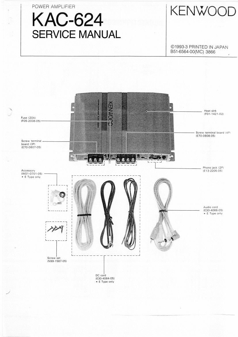 Kenwood KAC 624 Service Manual