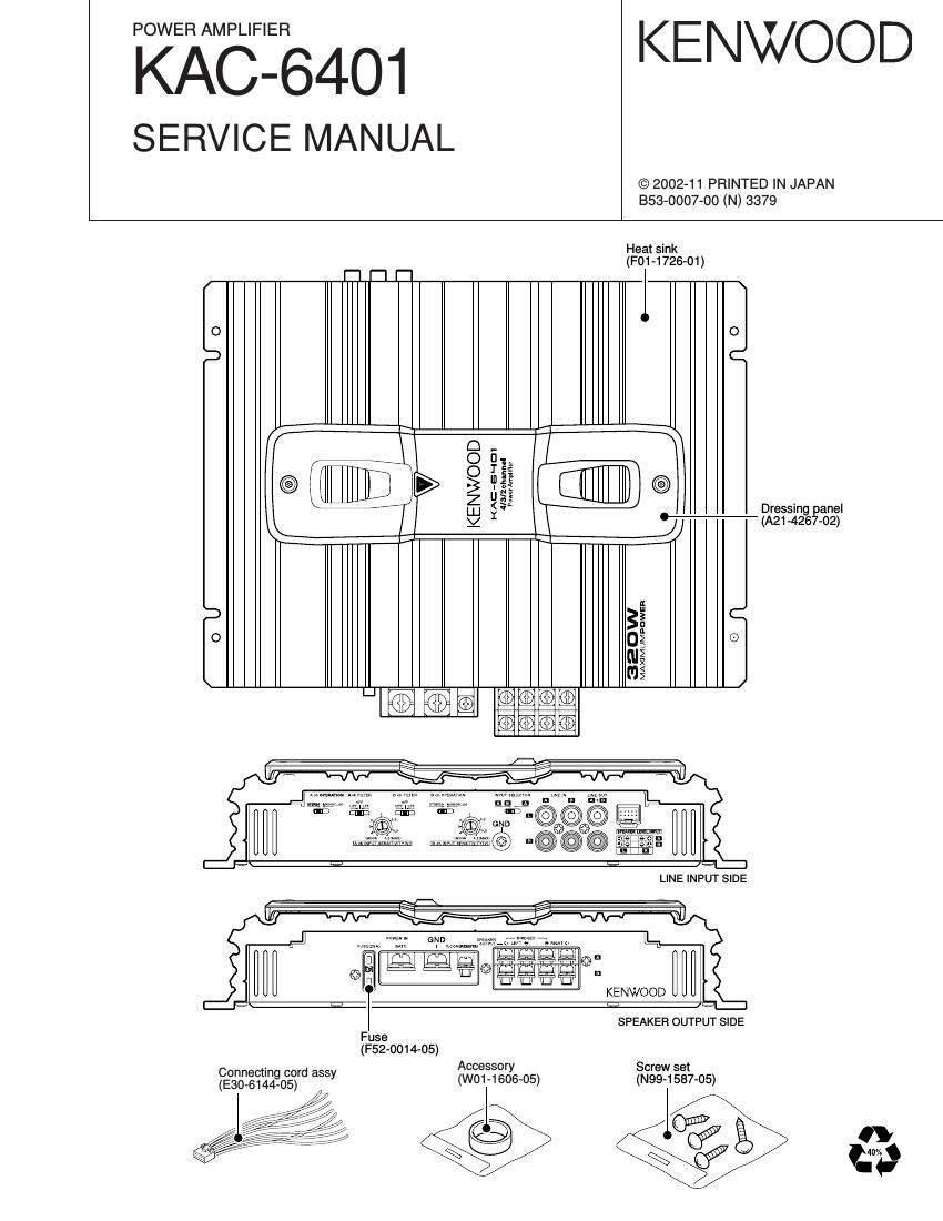 Kenwood KAC 6401 Service Manual