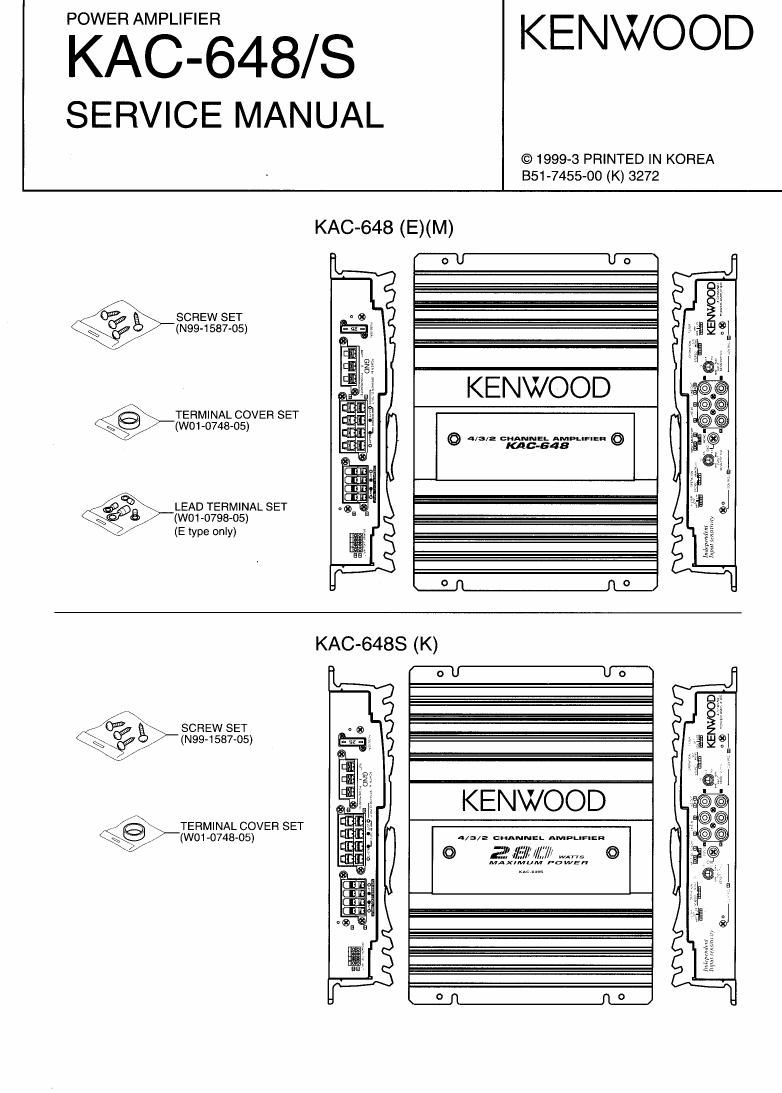 Kenwood KAC 648 Service Manual
