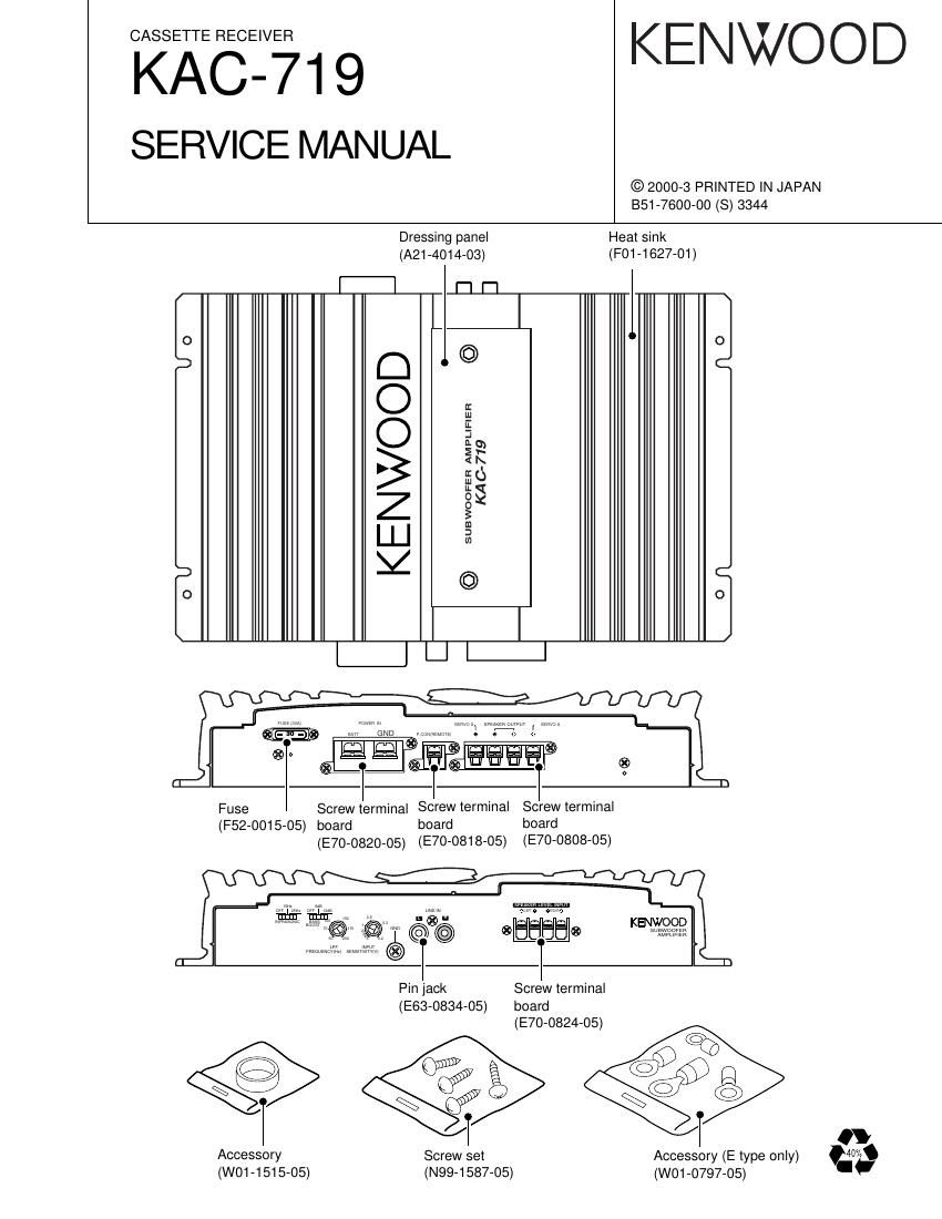 Kenwood KAC 719 Service Manual