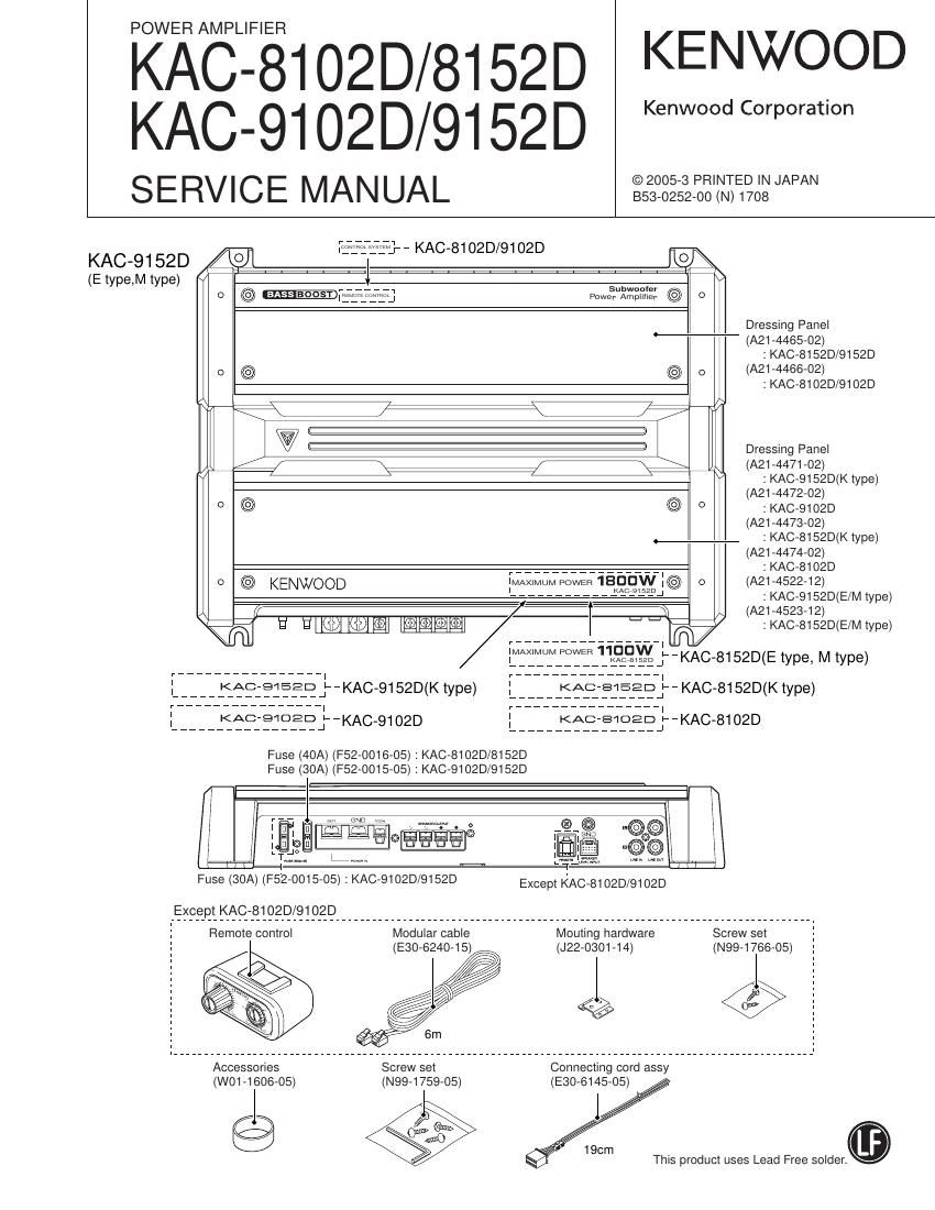 Kenwood KAC 8102 D Service Manual