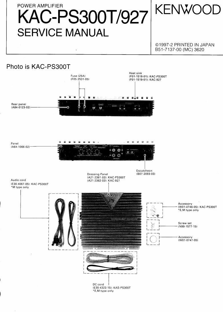 Kenwood KAC 927 Service Manual