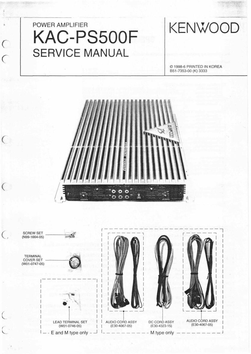 Kenwood KACPS 500 F Service Manual