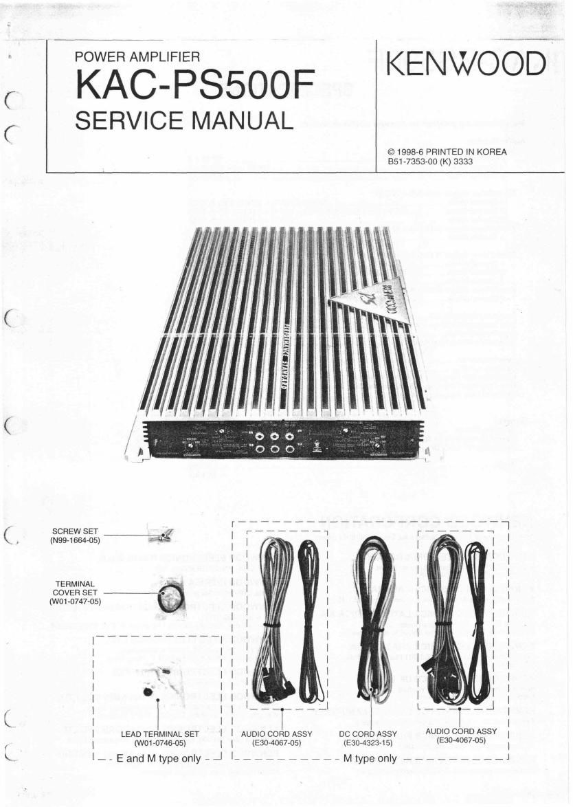 Kenwood KACPS 500 F Service Manual