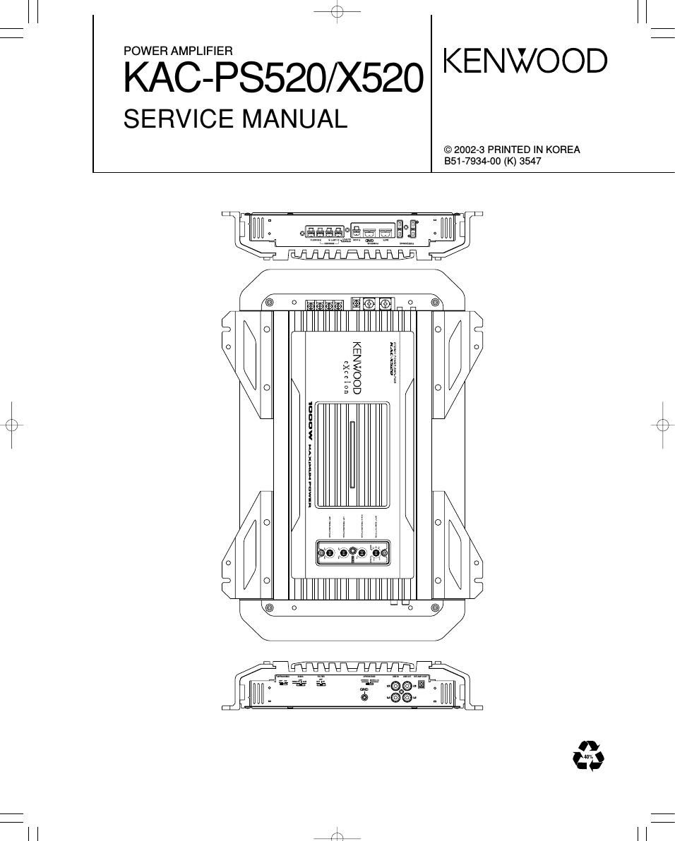 Kenwood KACPS 520 Service Manual