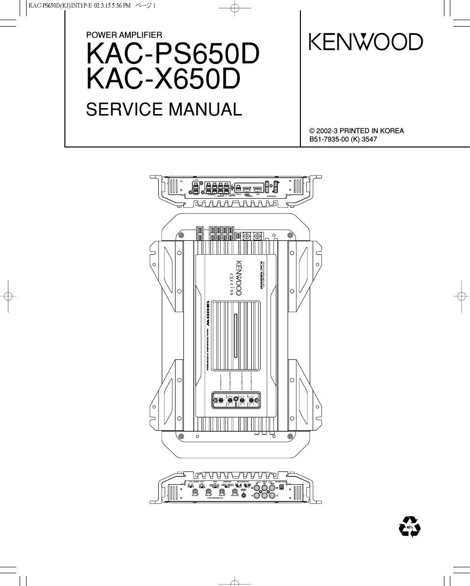 Kenwood KACPS 650 D Service Manual