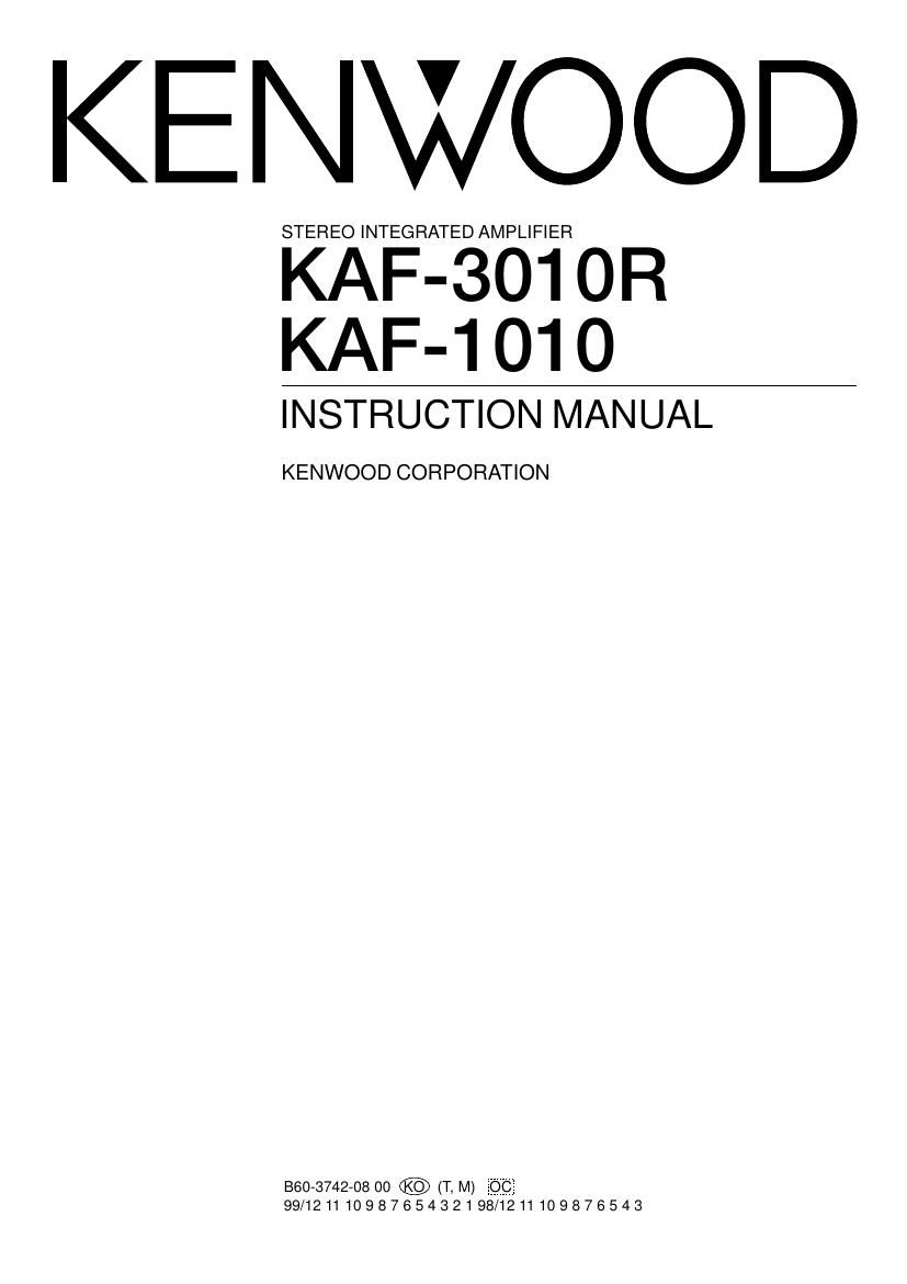Kenwood KAF 1010 Owners Manual