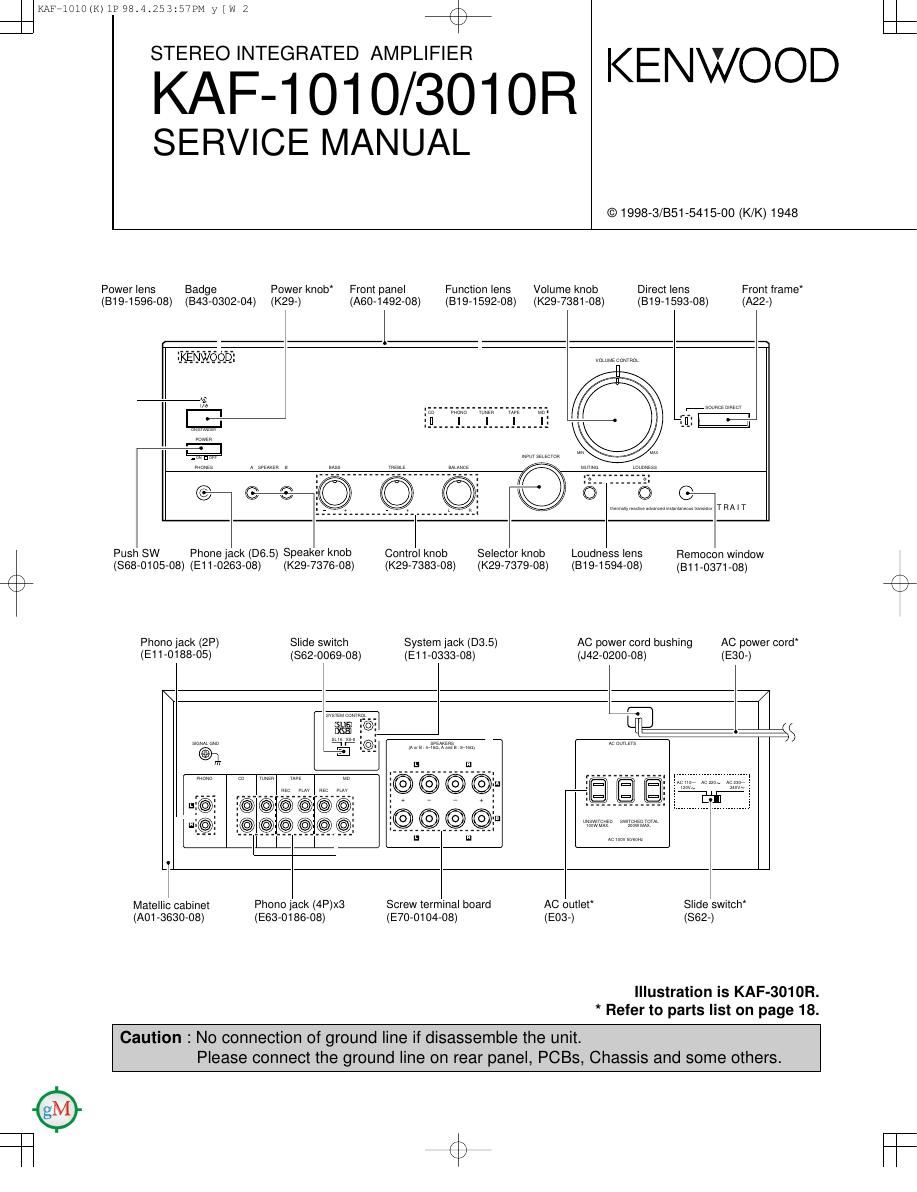 Kenwood KAF 1010 Service Manual