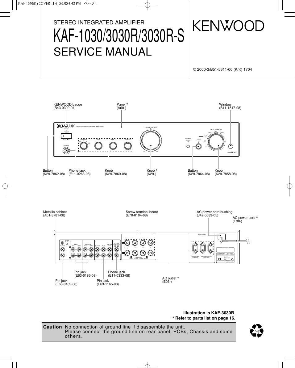 Kenwood KAF 1030 Service Manual