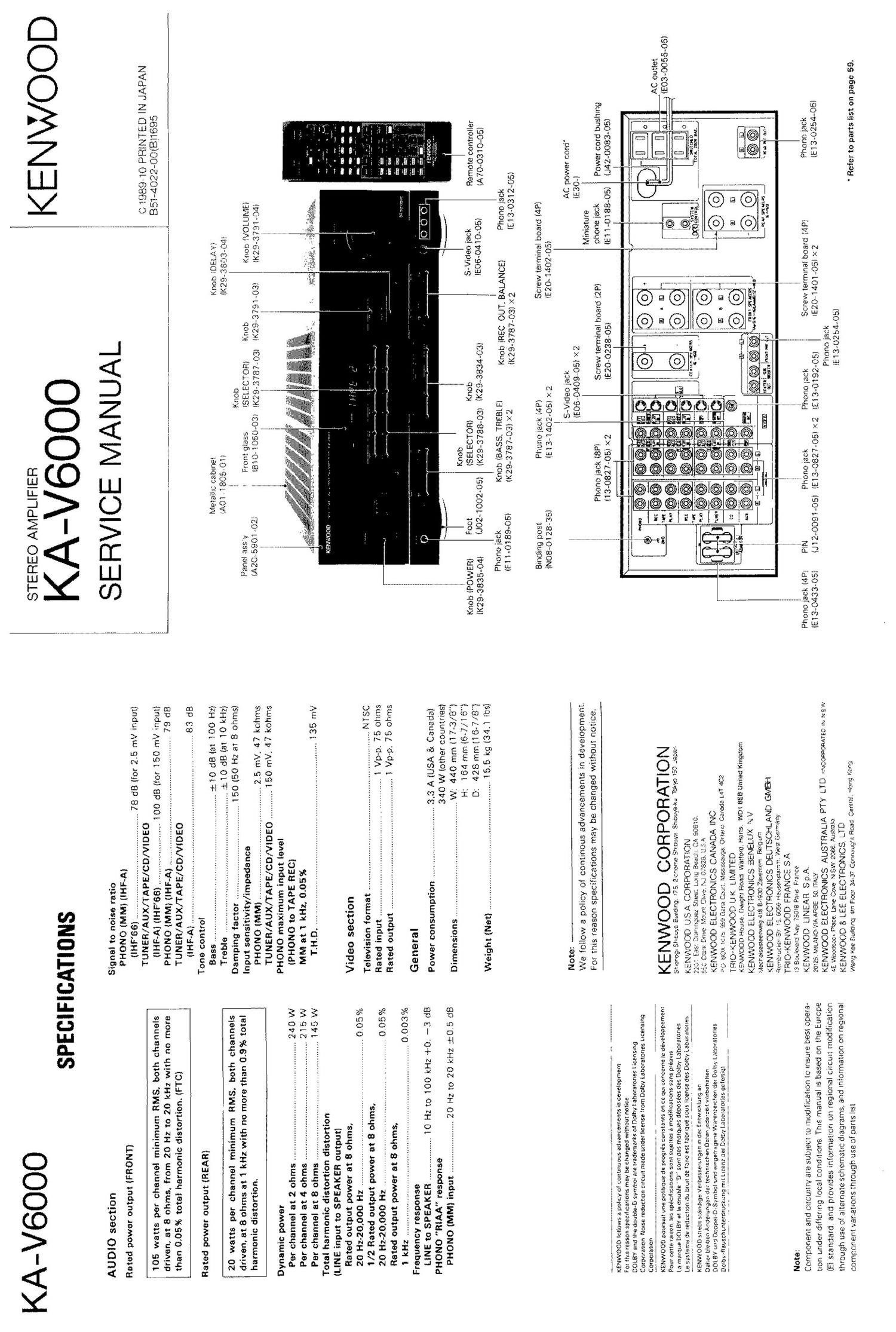 Kenwood KAV 6000 Service Manual
