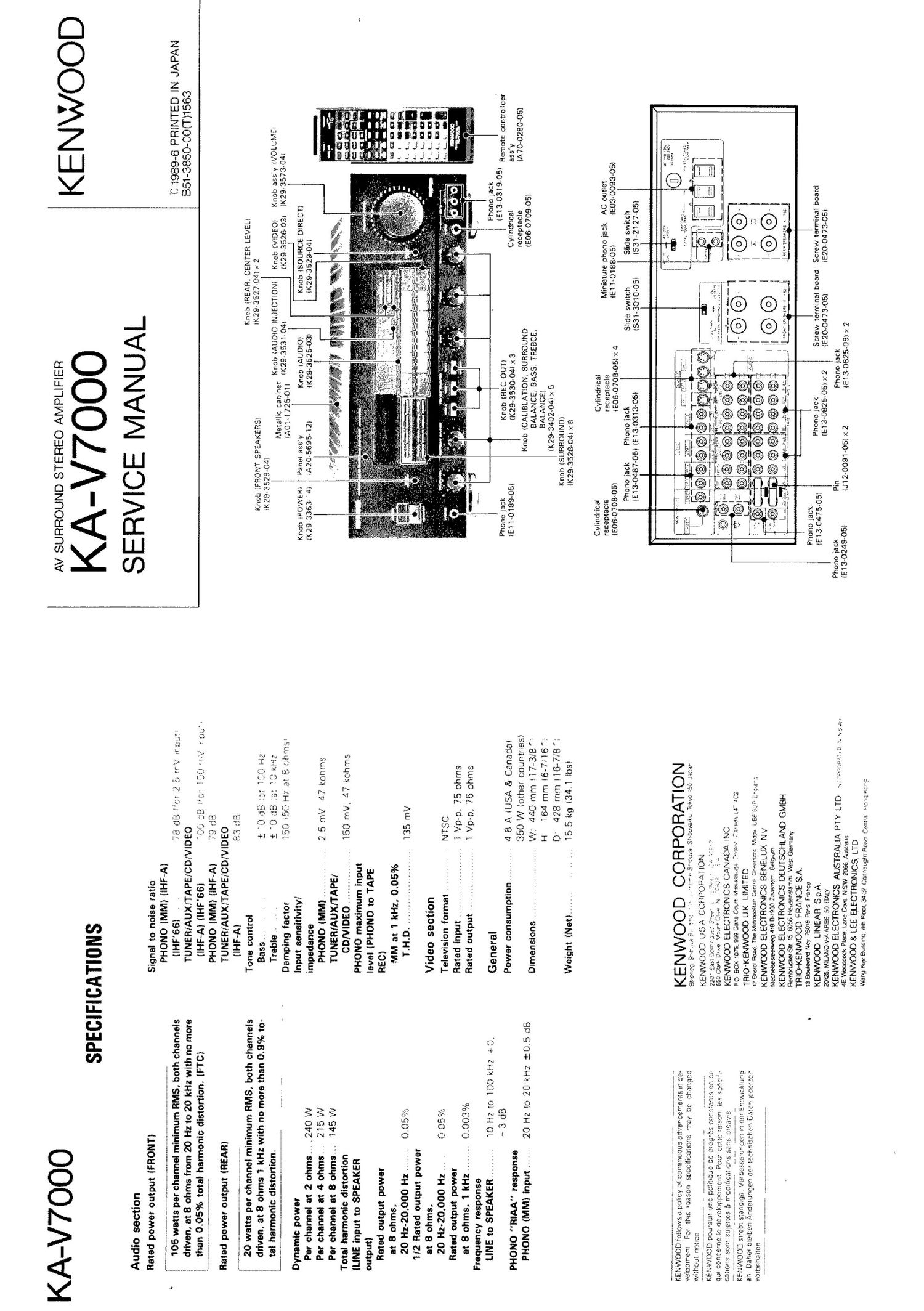 Kenwood KAV 7000 Service Manual