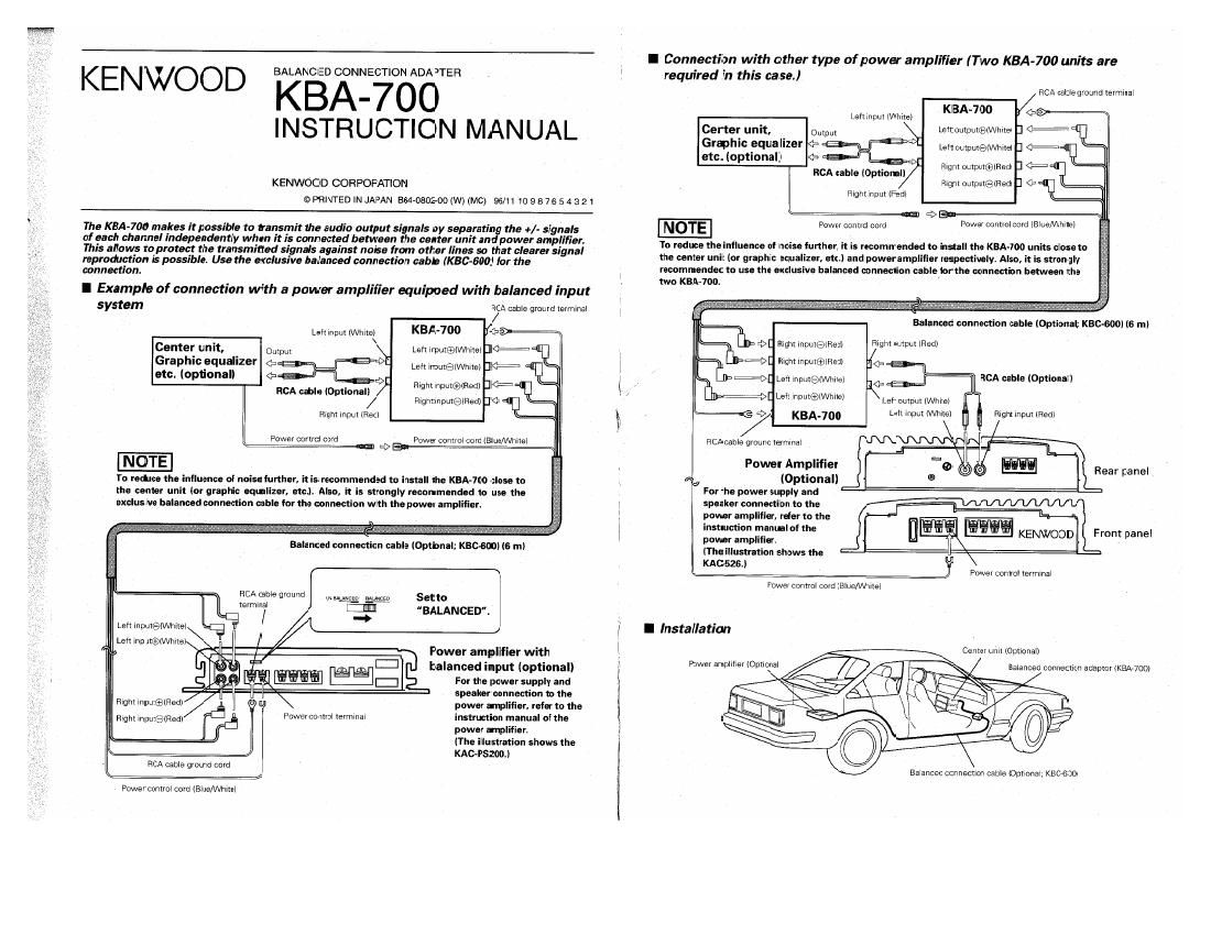 Kenwood KBA 700 Owners Manual