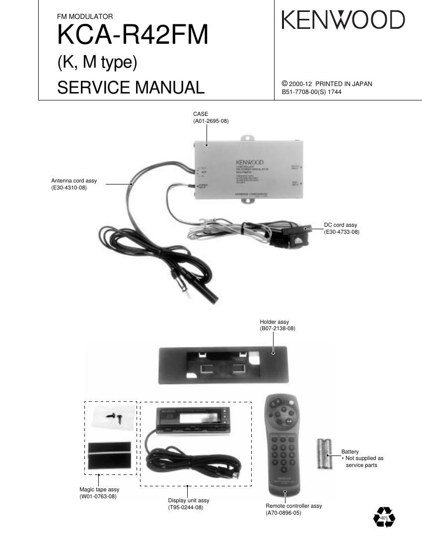 Kenwood KCAR 42 FM Service Manual