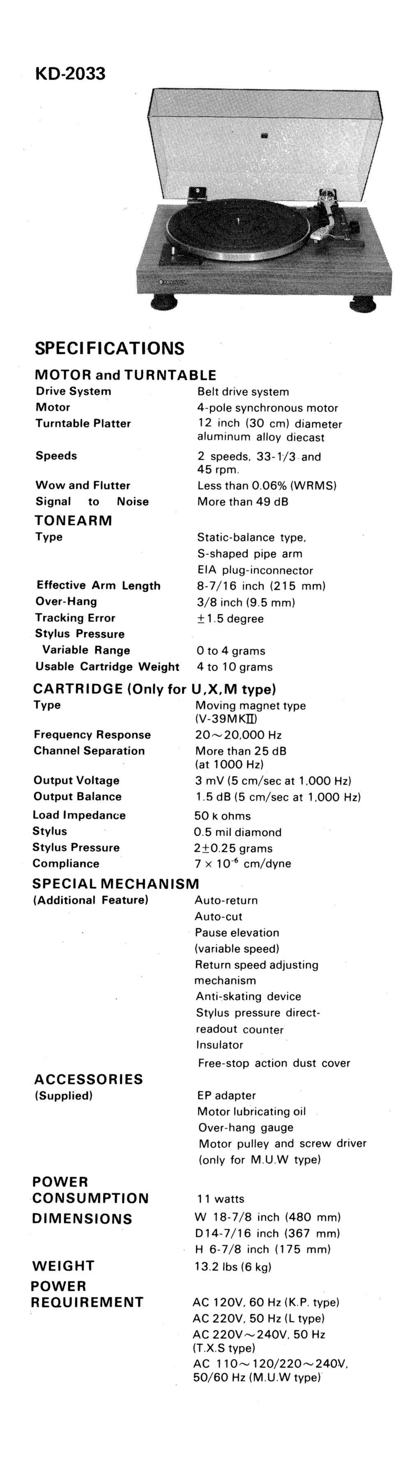 Kenwood KD 2033 Brochure