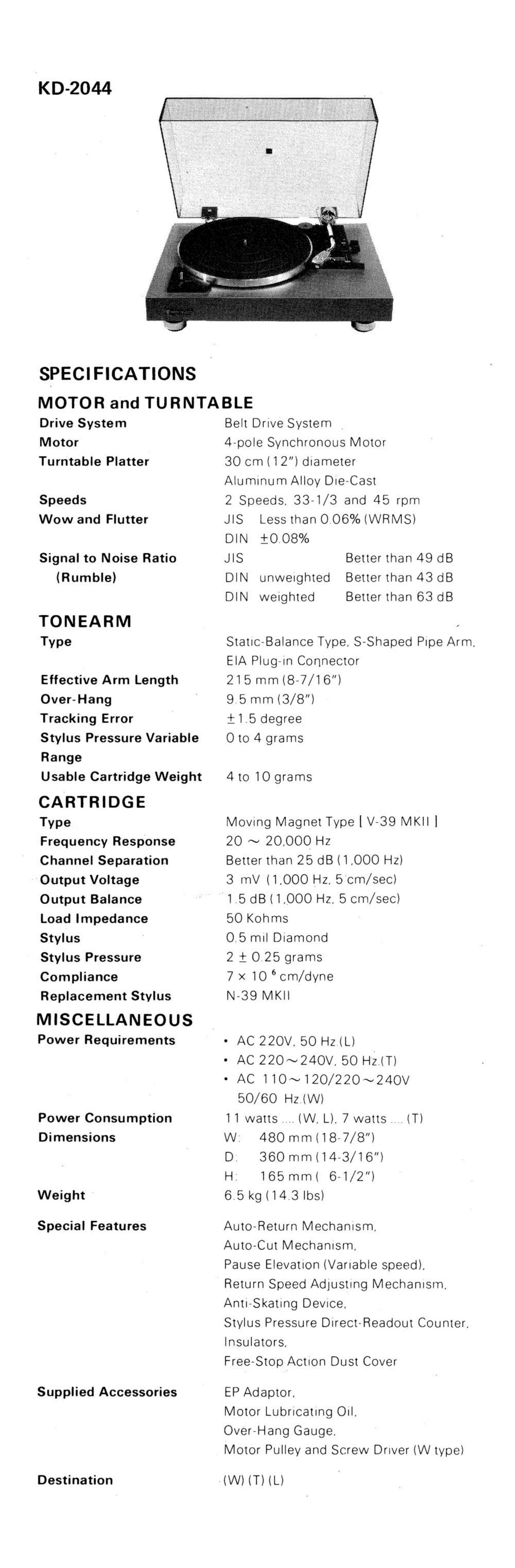 Kenwood KD 2044 Brochure