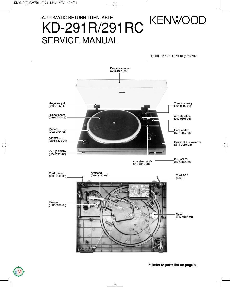 Kenwood KD 291 RC Service Manual