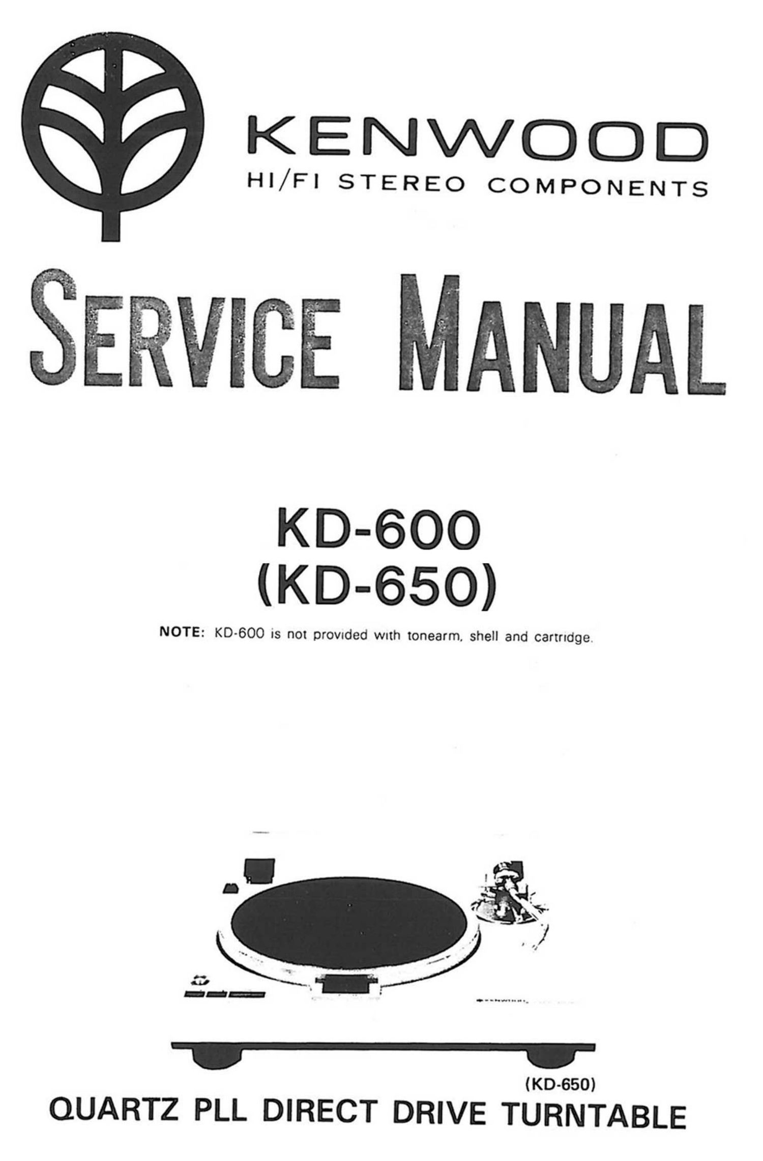 Kenwood KD 600 Service Manual