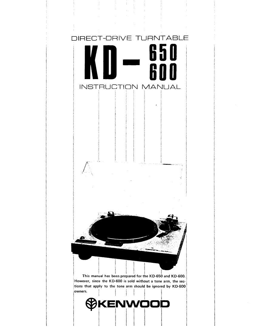 Kenwood KD 650 Owners Manual