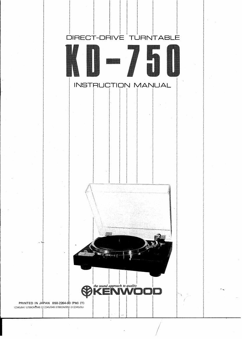 Kenwood KD 750 Owners Manual