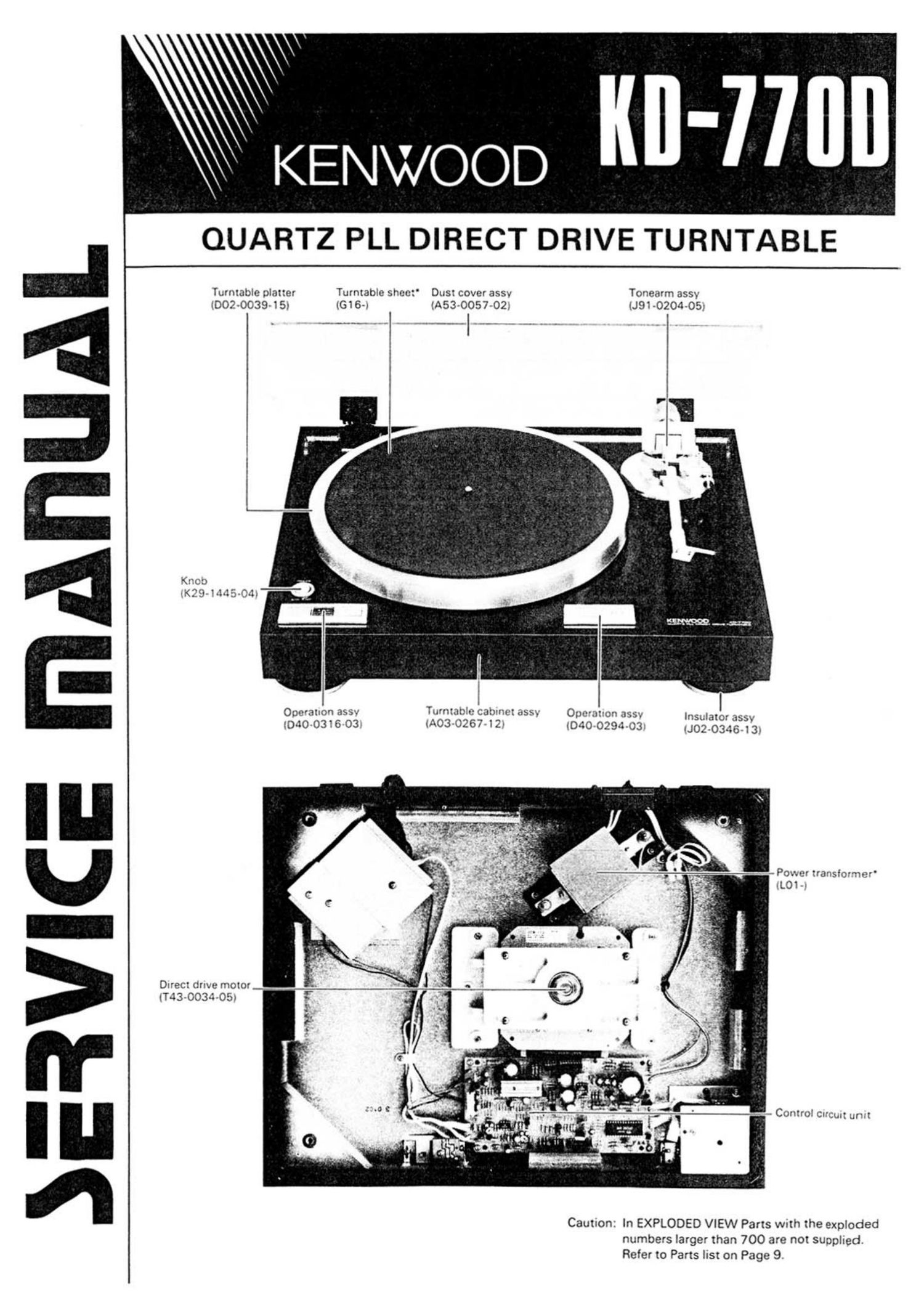 Kenwood KD 770 D Service Manual