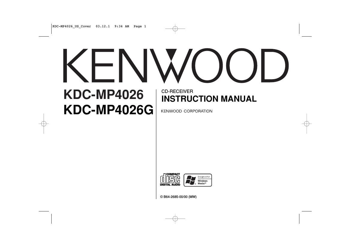 Kenwood KD CMP 4026 G Owners Manual