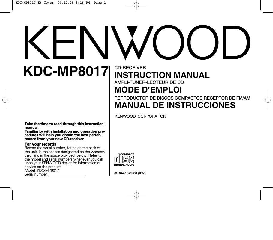Kenwood KD CMP 8017 Owners Manual