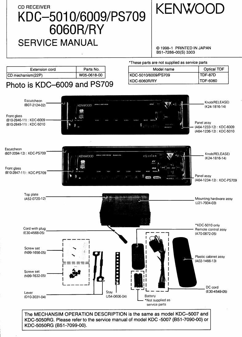 Kenwood KD CPS 709 Service Manual