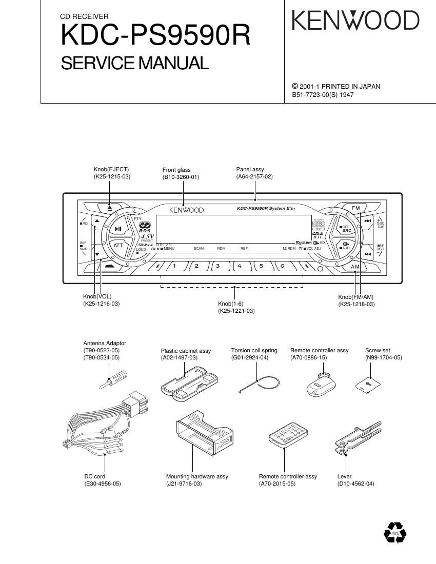Kenwood KD CPS 9590 R Service Manual