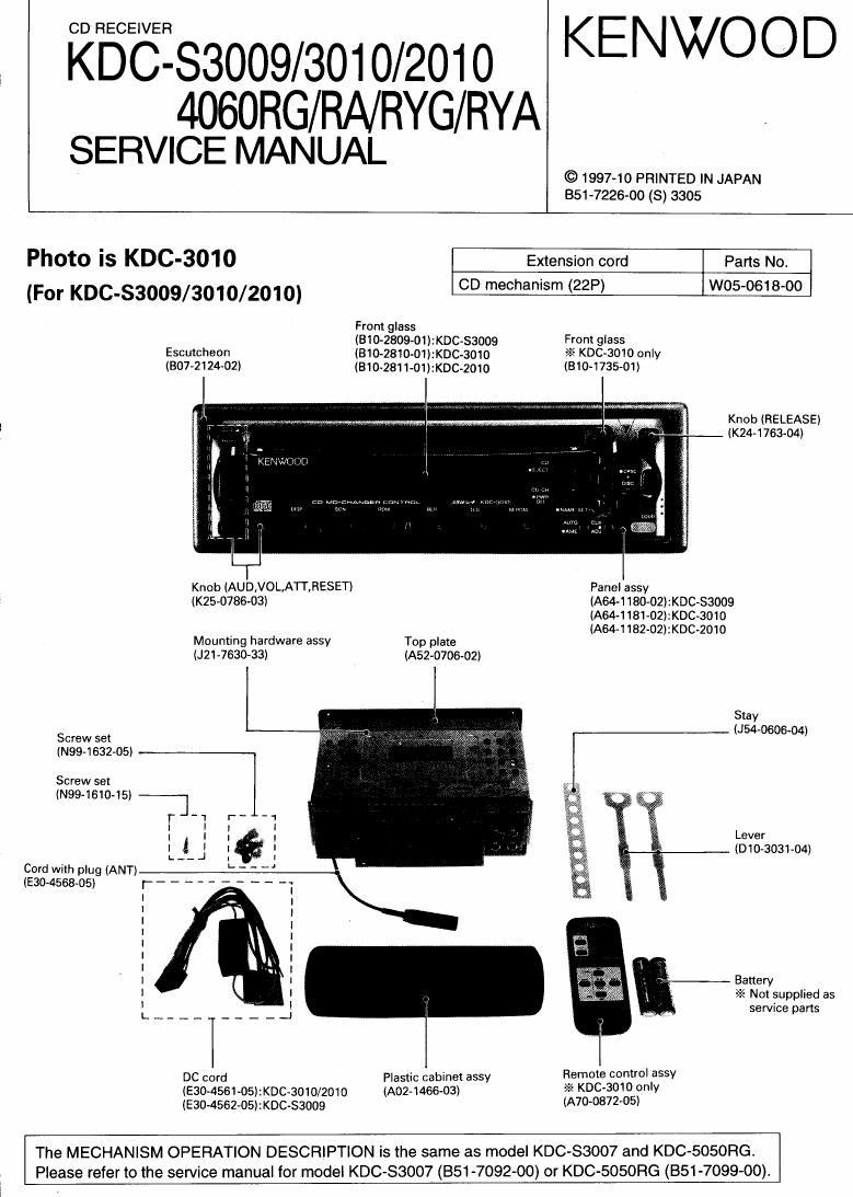 Kenwood KD CS 4060 RYG Service Manual