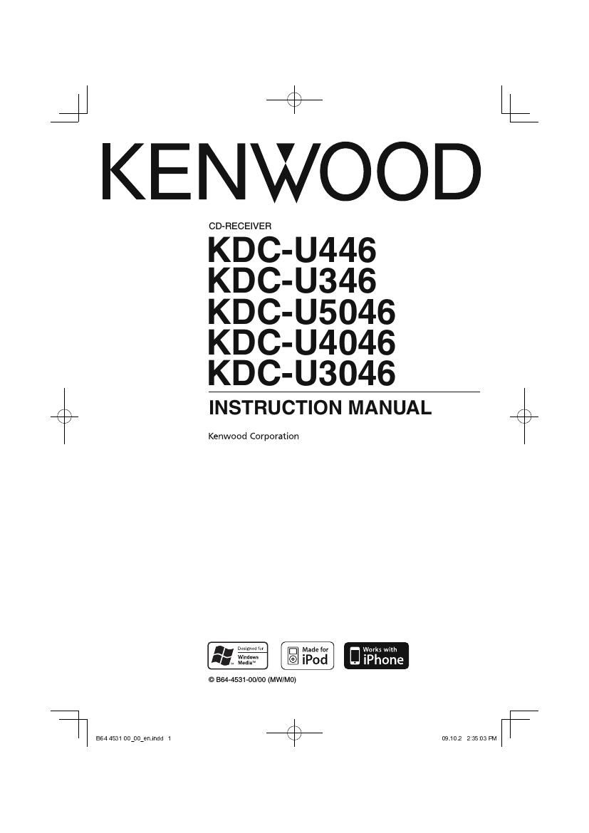 Kenwood KD CU 346 Owners Manual